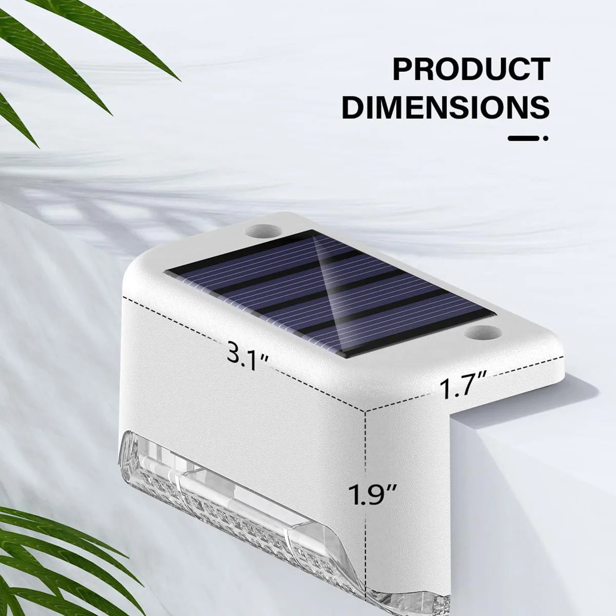 Solar Powered LED Deck Step Lights Outdoor Waterproof Lighting