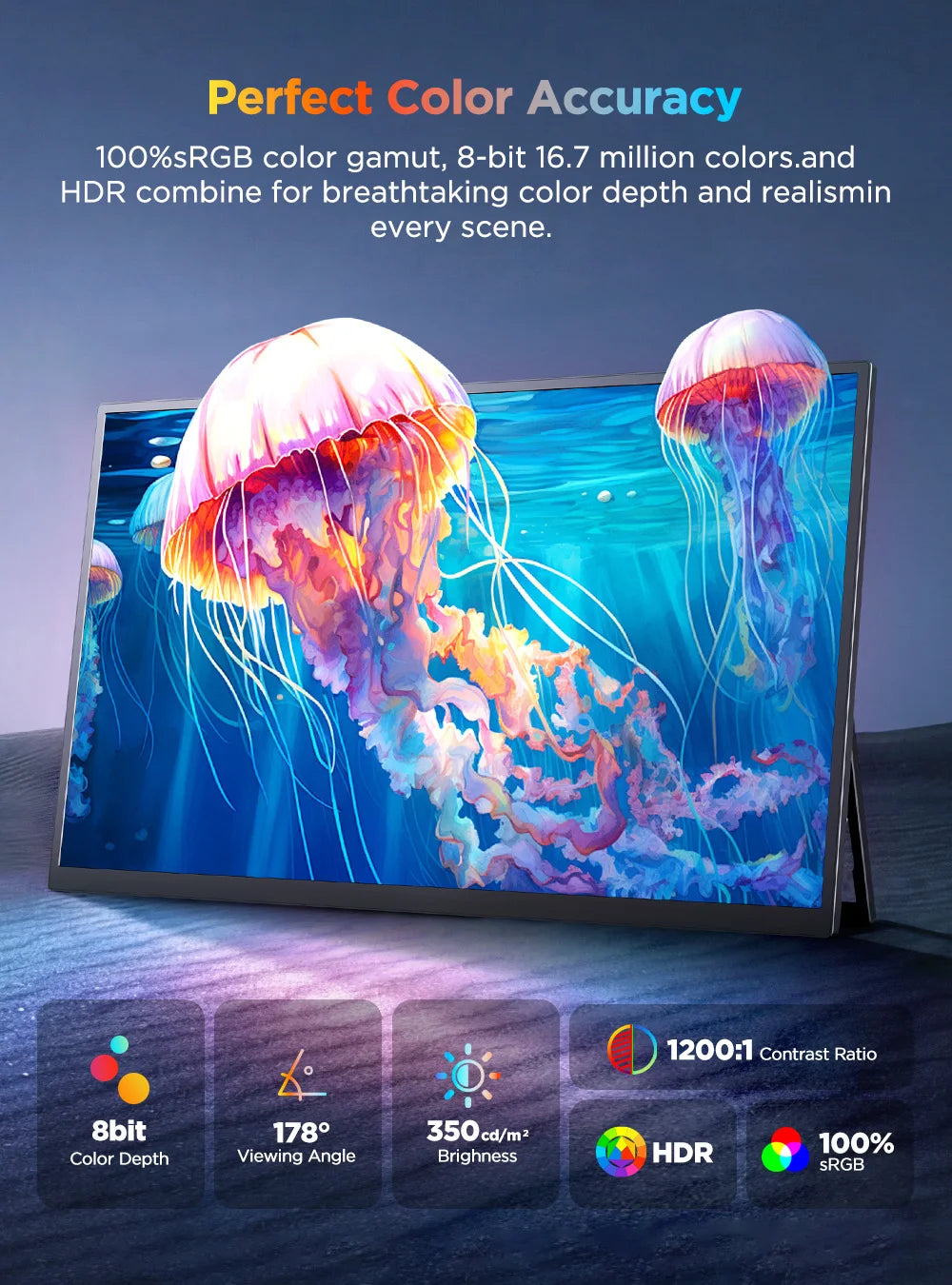 Uperfect 4K Portable Touchscreen Monitor With USB-C And HDMI