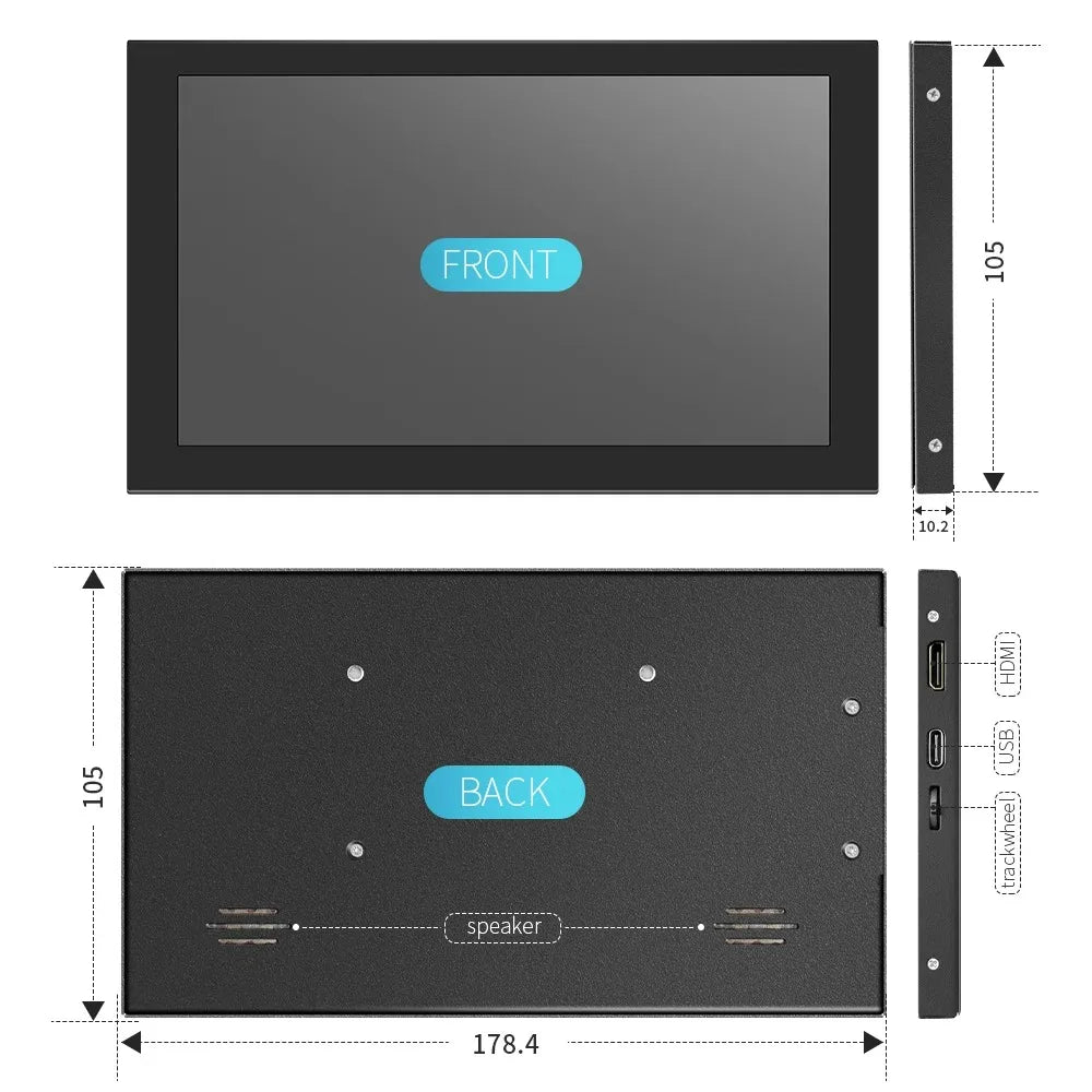 Eyoyo 7 Inch Portable Touchscreen Monitor HDMI USB-C IPS Display