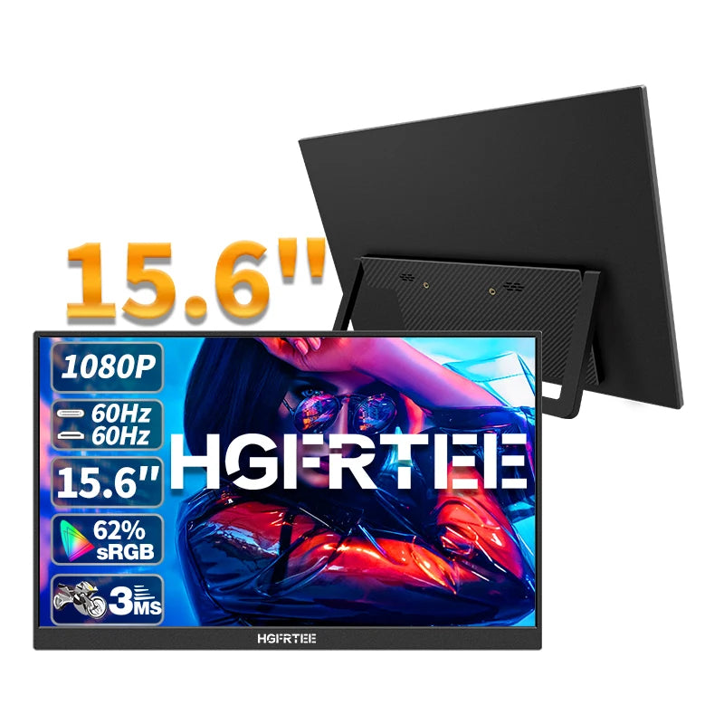 HGFRTEE Portable Monitor FHD IPS Second Screen Type C HDMI