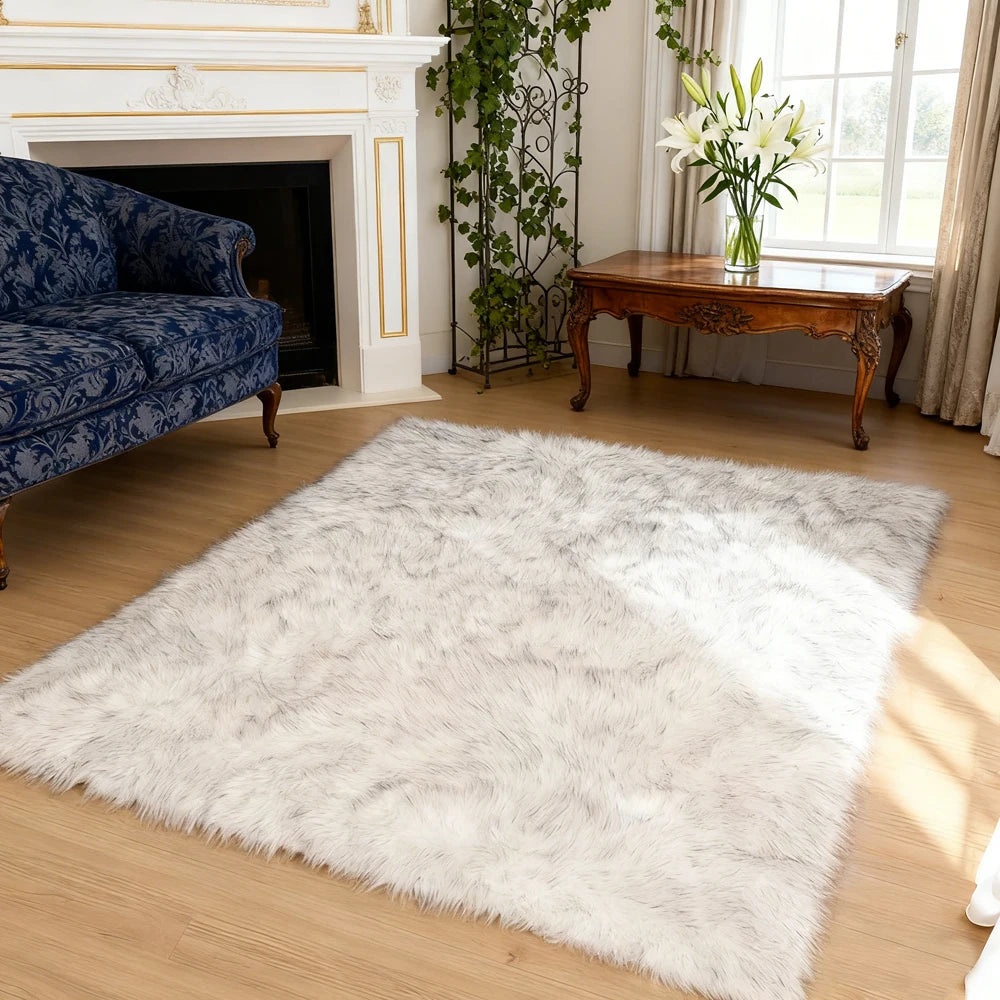 Fluffy Faux Sheepskin Shaggy Rug for Bedroom Living Room