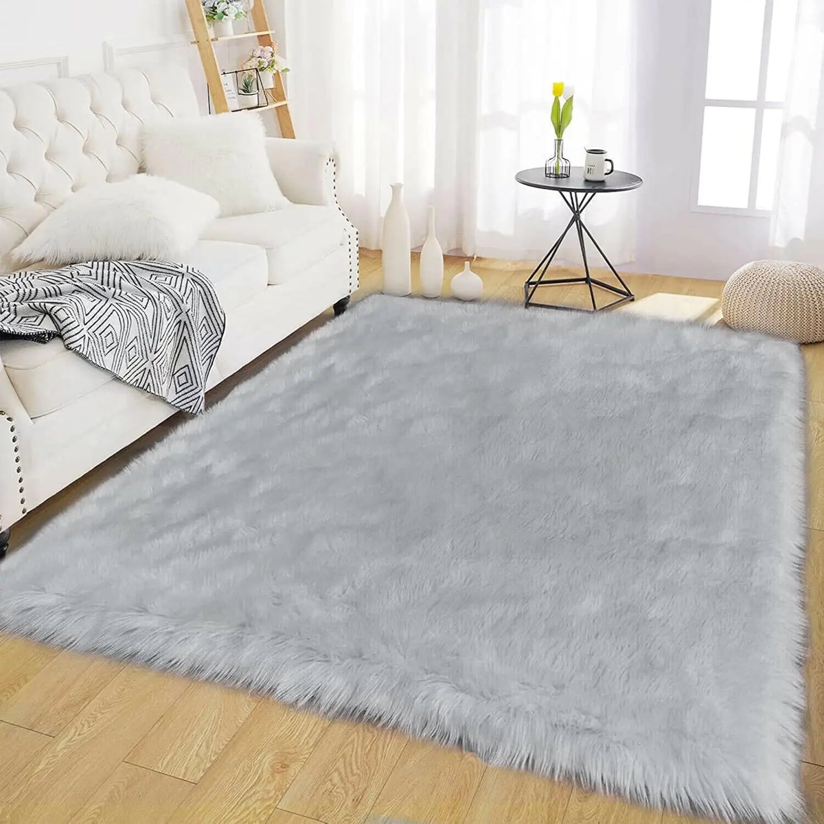 Fluffy Faux Sheepskin Shaggy Rug for Bedroom Living Room