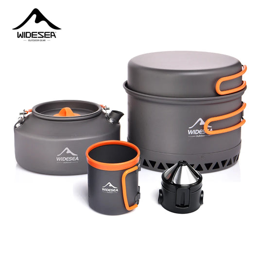 Camping Tableware Outdoor Cookware Set Pots Tourist kettle coffee cup filte Kitchen Equipment Gear Utensils Hiking Picnic Travel