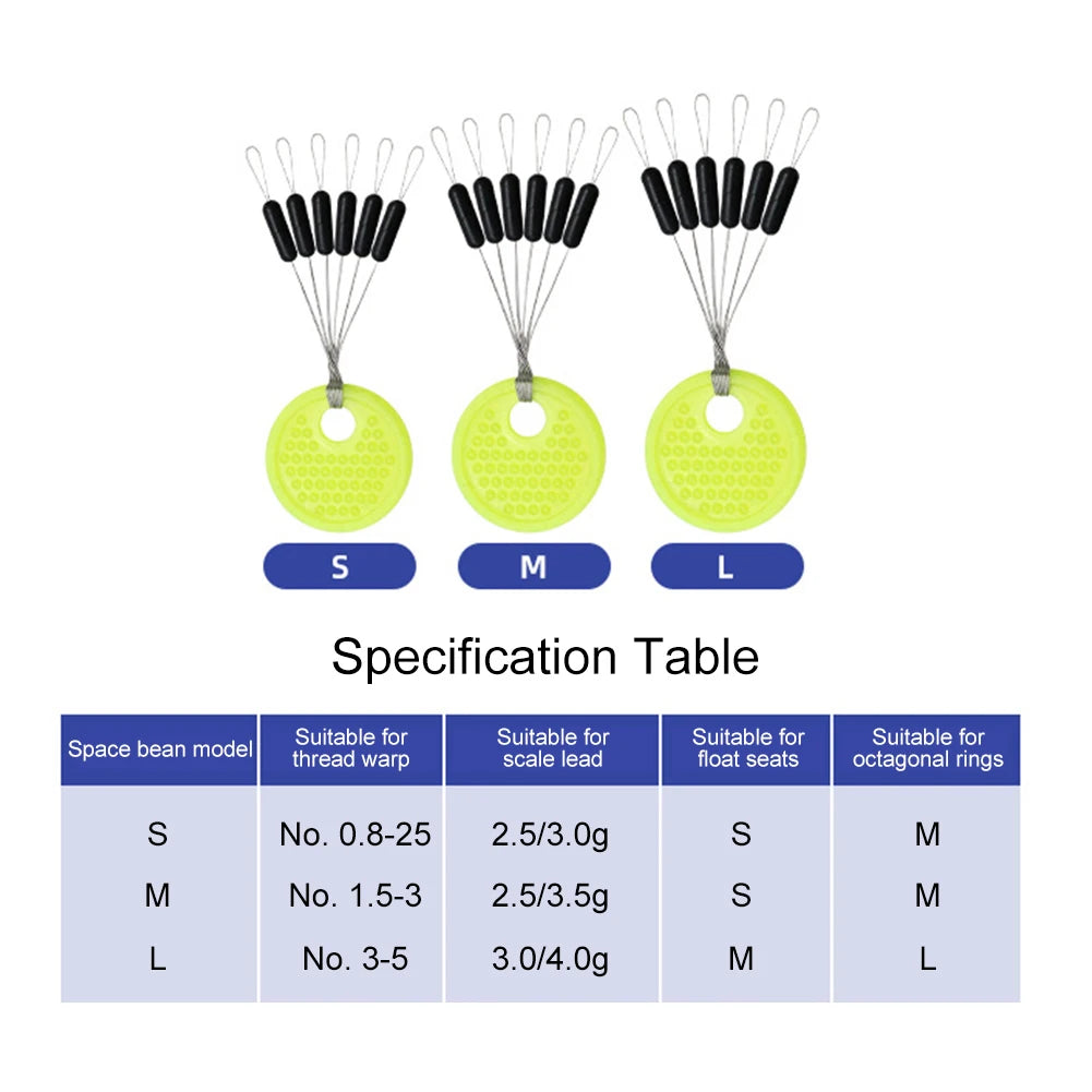 APWIKOGER Rubber Space Beans Fishing Floats Line Stops