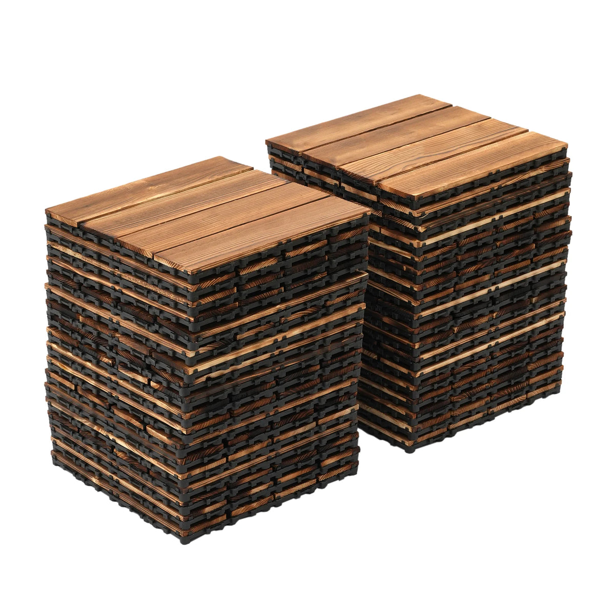 Wooden Interlocking Patio Deck Tiles Waterproof Non Slip Flooring