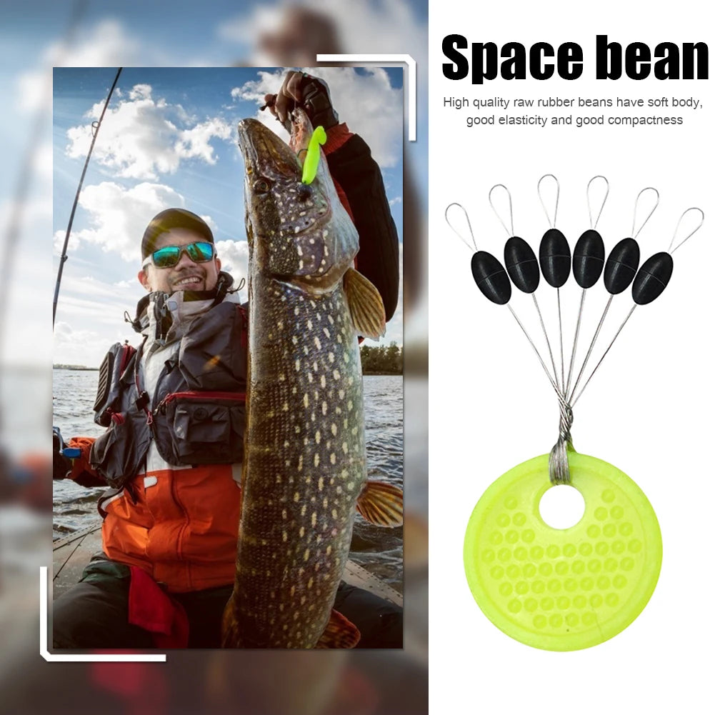 APWIKOGER Rubber Space Beans Fishing Floats Line Stops