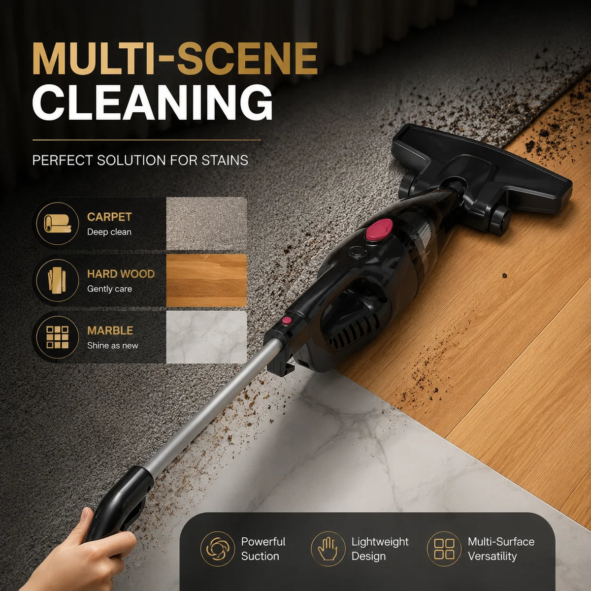 PBHPBH 3 In 1 Vacuum Cleaner With HEPA Pet Hair