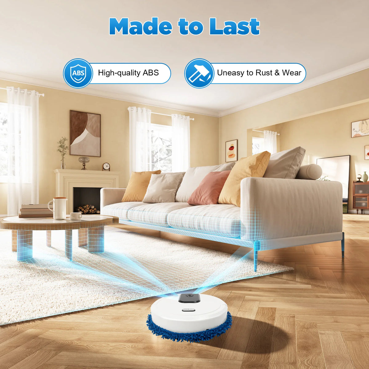 Robotic Mopping Machine Wet Dry Dual Use 10000RPM Floor Cleaner