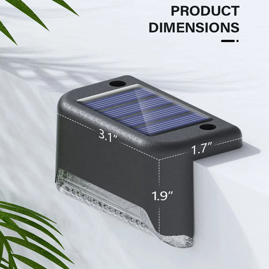 Solar Powered LED Deck Step Lights Outdoor Waterproof Lighting