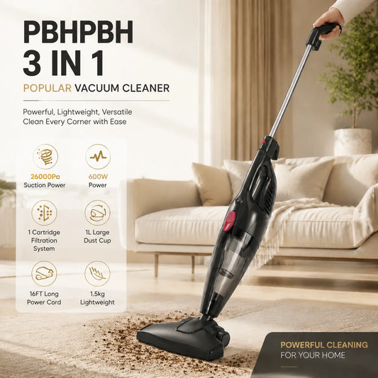 PBHPBH 3 In 1 Vacuum Cleaner With HEPA Pet Hair