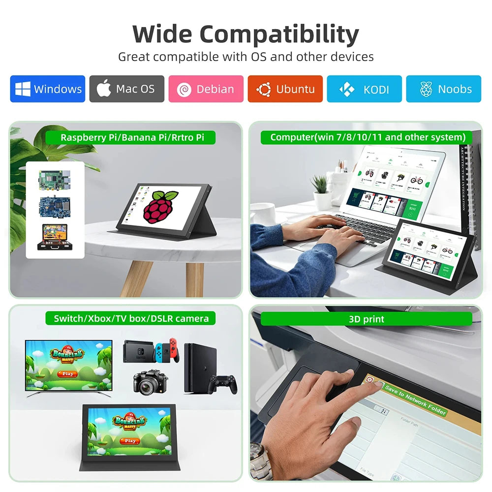 Eyoyo 7 Inch Portable Touchscreen Monitor HDMI USB-C IPS Display